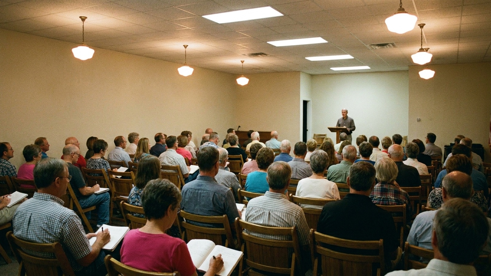 A Mars Hill Forum evening, the speaker and the room